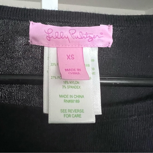 Lilly Pulitzer Ramona Sweater SZ XS Navy Blue Preppy Classic Fringe Hem - Picture 6 of 10